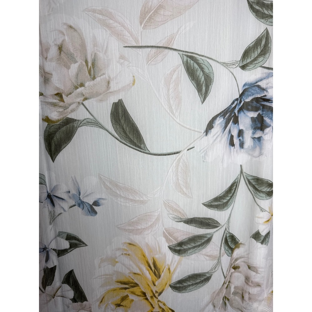 Calvin Klein Floral High-Low Ruffle Chiffon Midi Dress White Blue Yellow Size 8 - Picture 11 of 11